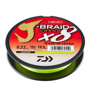 Плетено влакно Daiwa J-BRAID GRAND X8 ЖЪЛТО – 0.10мм 135m