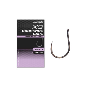 Кука без Контра с Ухо Matrix X9 Carp Wide Gape Barbless Eyed