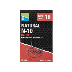 Куки единични с контра PRESTON Natural N-10