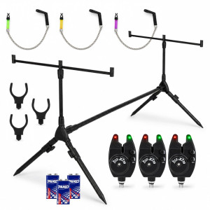 Комплект шаранска стойка със сигнализатори Fish-Xpro Basic Rodpod-Set Complete -3-Rods