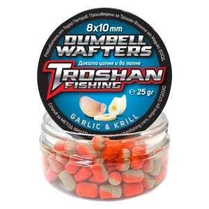 Dumbell Wafters Troshan Fishing - Garlic & Krill 8х10mm