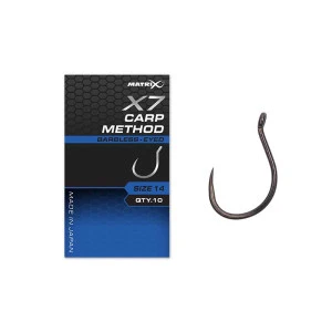 Куки без Контра Matrix X7 Carp method Barbless Eyed
