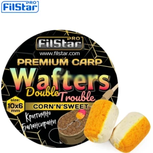 Дъмбели за фидер Dоuble Trouble Wafters FilStar Premium Carp - Corn’N’Sweet 10x6мм