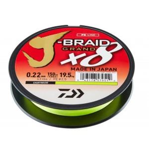 Плетено влакно Daiwa J-BRAID GRAND X8 ЖЪЛТО – 0.13мм 135m