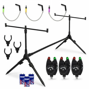Комплект шаранска стойка със сигнализатори Fish-Xpro Basic Rodpod-Set Complete -3-Rods