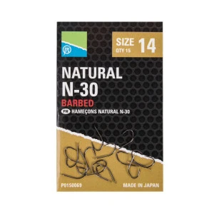 Куки Единични с Контра PRESTON Natural N-30