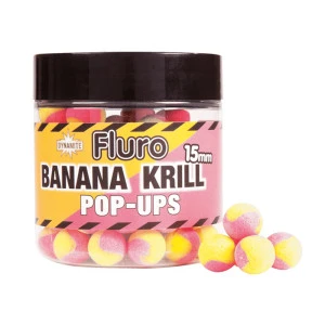 Плуващи топчета DB Boilie Pop Ups Two Tone - Bananas & Krill 15мм