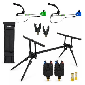Комплект шаранска стойка със сигнализатори Fish-Xpro Luxe Rodpod-Set Complete 2-Rods
