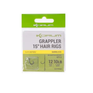 Вързани куки с контра на косъм Korum Grappler Hair Rigs 38см