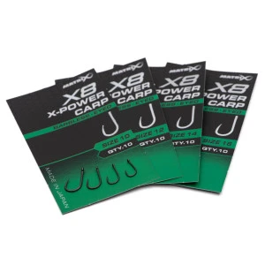 Куки без Контра с ухо Matrix X8 X-Power Carp Barbless Eyed