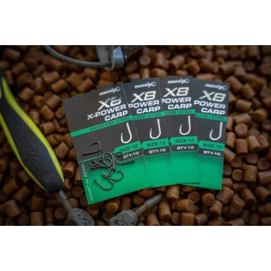 Куки без Контра с ухо Matrix X8 X-Power Carp Barbless Eyed