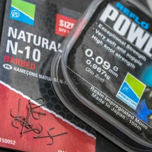 Куки единични с контра PRESTON Natural N-10