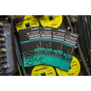 Куки с Контра Matrix X3B Feeder Rigger Barbed Eyed