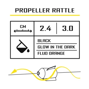 Пропелер-тракалка за сом Black Cat Propeller Rattles 3,0cm glow in the dark 2 бр.