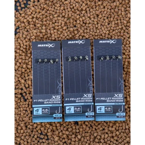 Вързани Куки Matrix X5 F1 Pellet Rigger 10cm с Ринг