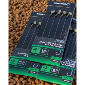 Вързани Куки Matrix X8 X-Power Carp 10cm Band Rigs